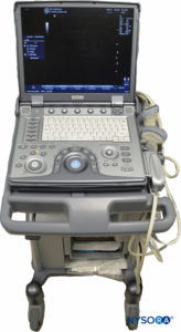 Portable ultrasound machine.