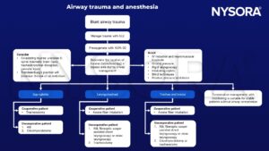 Blunt airway trauma, 100% O2, Trendelenburg, cricoid pressure, rigid laryngoscopy, postive pressure ventilation, bronchoscopy, supraglottic, laryngotracheal, trachea, bronchi, tracheostomy, RSI, cricothyroidotomy, awake fiber intubation, fibreoptic scope-assisted direct laryngoscopy, video lanryngoscopy