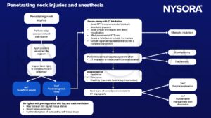 Penetrating neck injuries, platysma, preoxygenation, ET intubation, cricioid pressure, fiberoptic intubation, cricothyrotomy, tracheotomy, hemodynamic instability, CT angiography