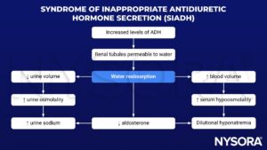 syndrome of inappropriate antidiuretic hormone secretion, SIADH, antidiuretic hormone, ADH, vasopressin, water retention, water reabsorption, hyponatremia, aldosterone