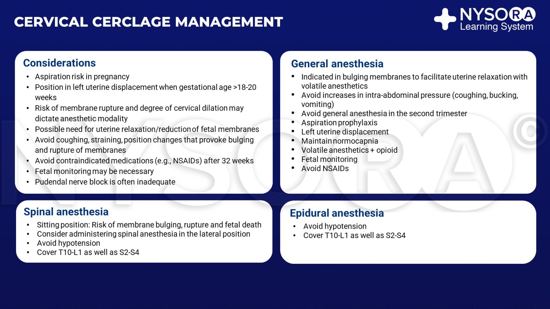 Cervical cerclage management NYSORA