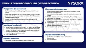venout thromboembolism, vte, mobility, bleeding, prophylaxis, anti-embolism stockings, vascular disease, arteriosclerosis, neuropathy, edema, heat failrue, stroke, pneumatic compression, foot impulse, neuraxial block, unfractionated heparin, low molecular weight heparin, LMWH, warfarin, factor xa, aspirin, danaparoid, fandaparinux, Lepirudin, thrombocytopenia, dextran, physiotherapy