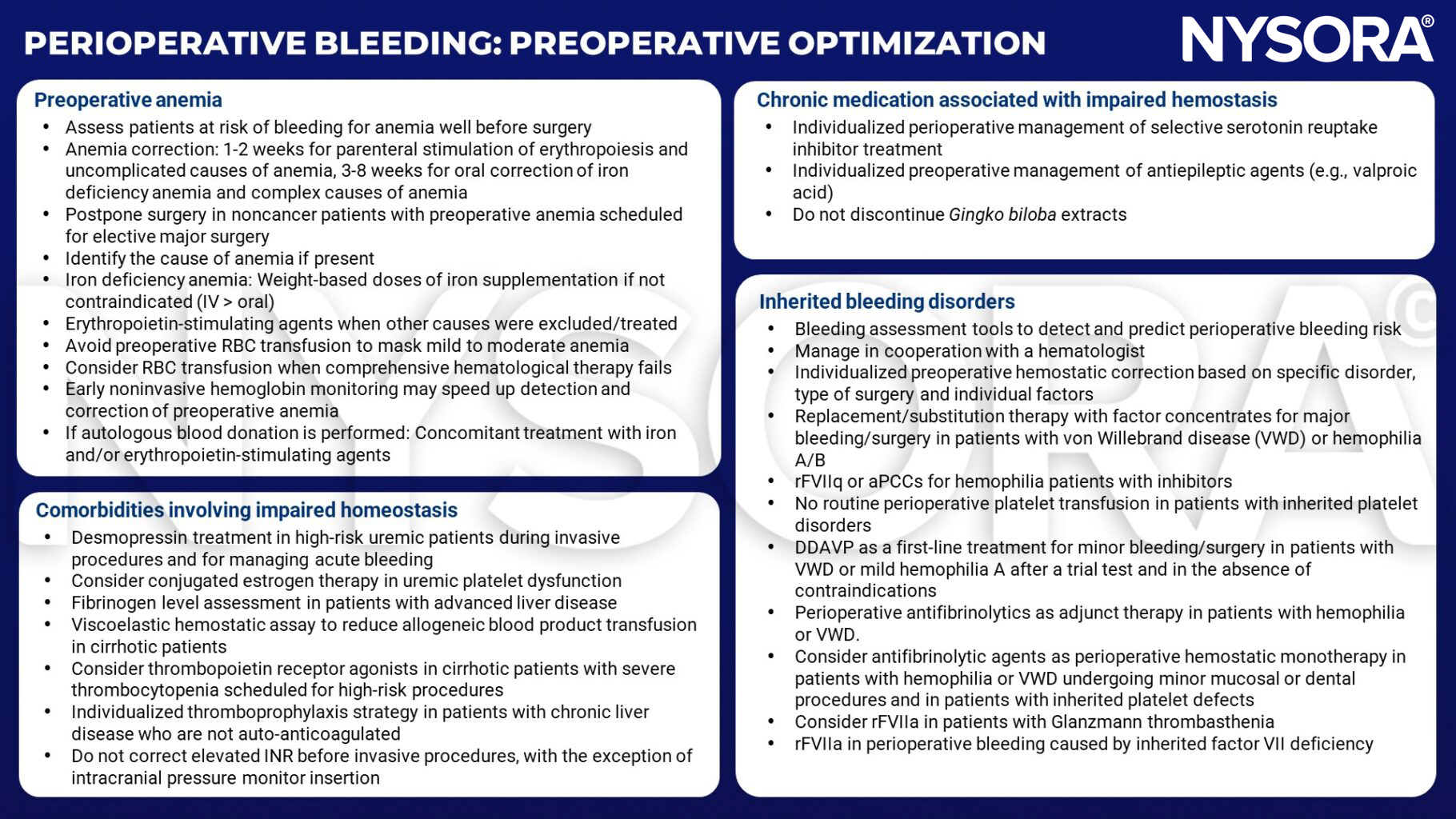 perioperative bleeding, ginkgo biloba, desmopressin, hemophilia, fibrinogen level assessment, valproic acid, preoperative anemia, impaired homeostasis