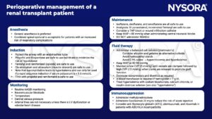 Perioperative management of a renal transplant patient