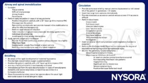 Airway and spinal immobilization, breathing, circulation