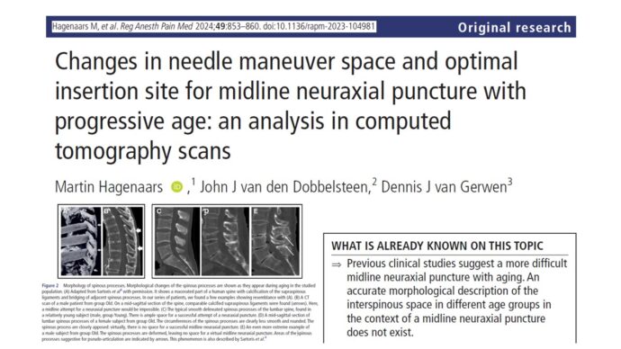 Age-related changes in spinal anatomy: Implications for neuraxial puncture