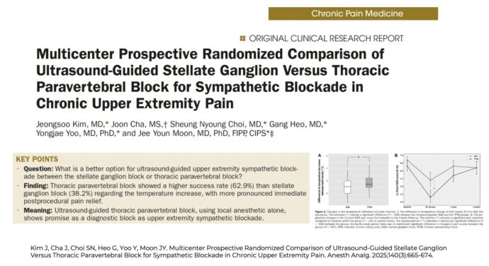 Comparing thoracic paravertebral block and stellate ganglion block for upper extremity sympathetic blockade