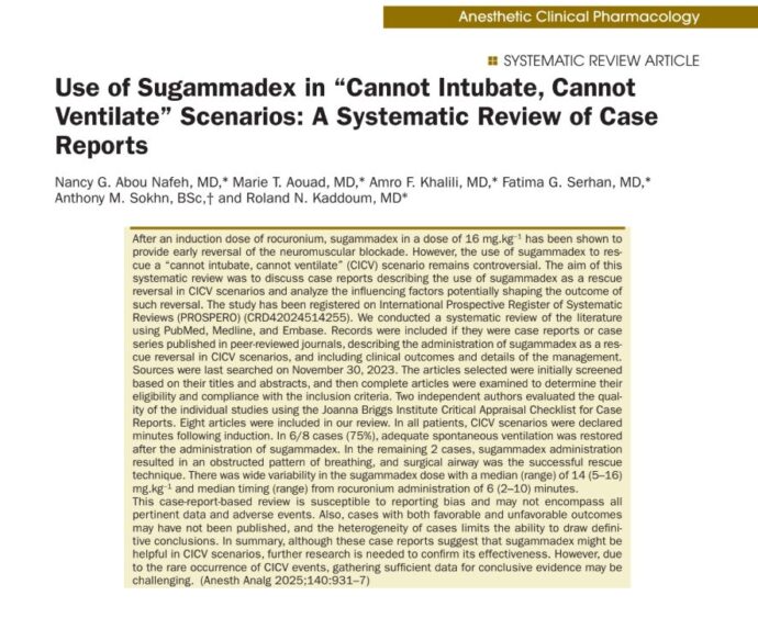 Sugammadex in CICV Emergencies