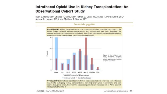 Intrathecal opioids in kidney transplantation: A game changer for postoperative pain management