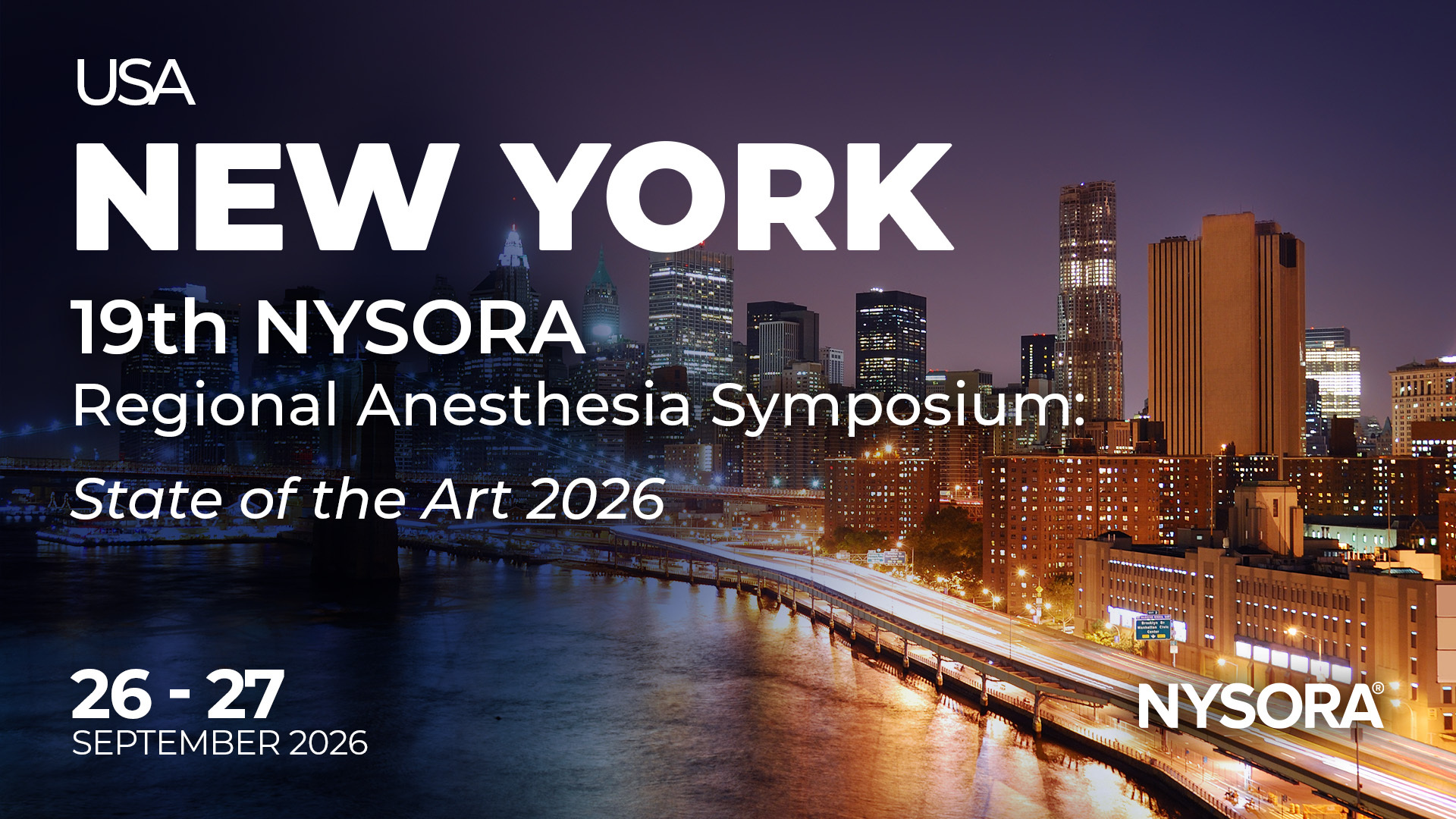 Regional Anesthesia Symposium: State of the Art 2026: Save the date!