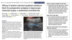 Anterior subcostal QL block in laparoscopic colorectal surgery: Less opioid, smoother recovery?