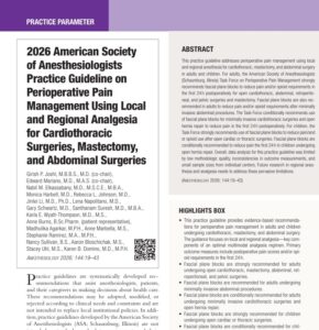 New ASA recommendations for surgical pain relief