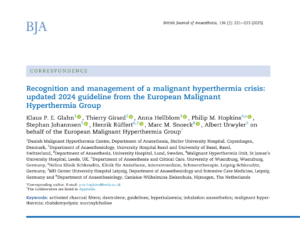 Aktualisierte Leitlinien für die Behandlung der malignen Hyperthermie