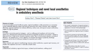 Regional anesthesia in ambulatory care