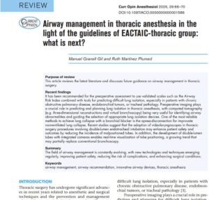 Airway management in thoracic anesthesia