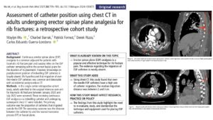CT imaging reveals high ESP catheter migration in rib fracture analgesia