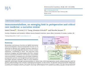 Immunometabolism in perioperative medicine