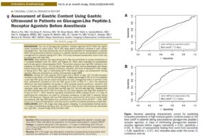 GLP-1 agonists and anesthesia risk: Assessment of gastric content using ultrasound