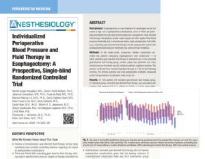 Individualized blood pressure and fluid therapy in esophagectomy