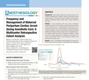 Maternal cardiac arrest during anesthesia